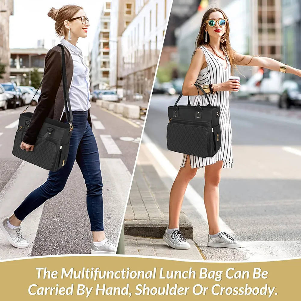 سعة كبيرة في الهواء الطلق نزهة معزول حقيبة الغداء مقاوم للماء Crossbody متعددة الوظائف حقيبة حرارية تخزين جيب حقيبة الغذاء