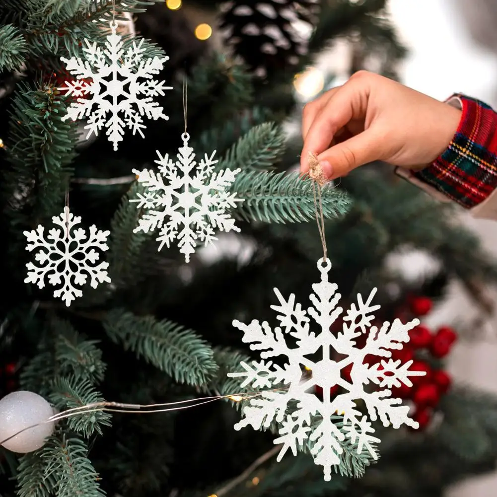 

36/72/108PCS Artificial White Snowflakes Christmas Ornament Xmas Tree Hanging Pendents DIY New Year Party Home Decoration Gifts