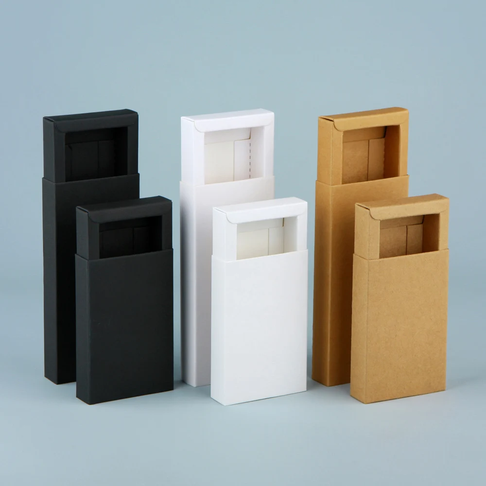 Empty Packaging Boxe Kraft Paper Box White box And Black Box Suitability 14*74mm 14*114mm 3 Pack Perfume Bottles No Bottle