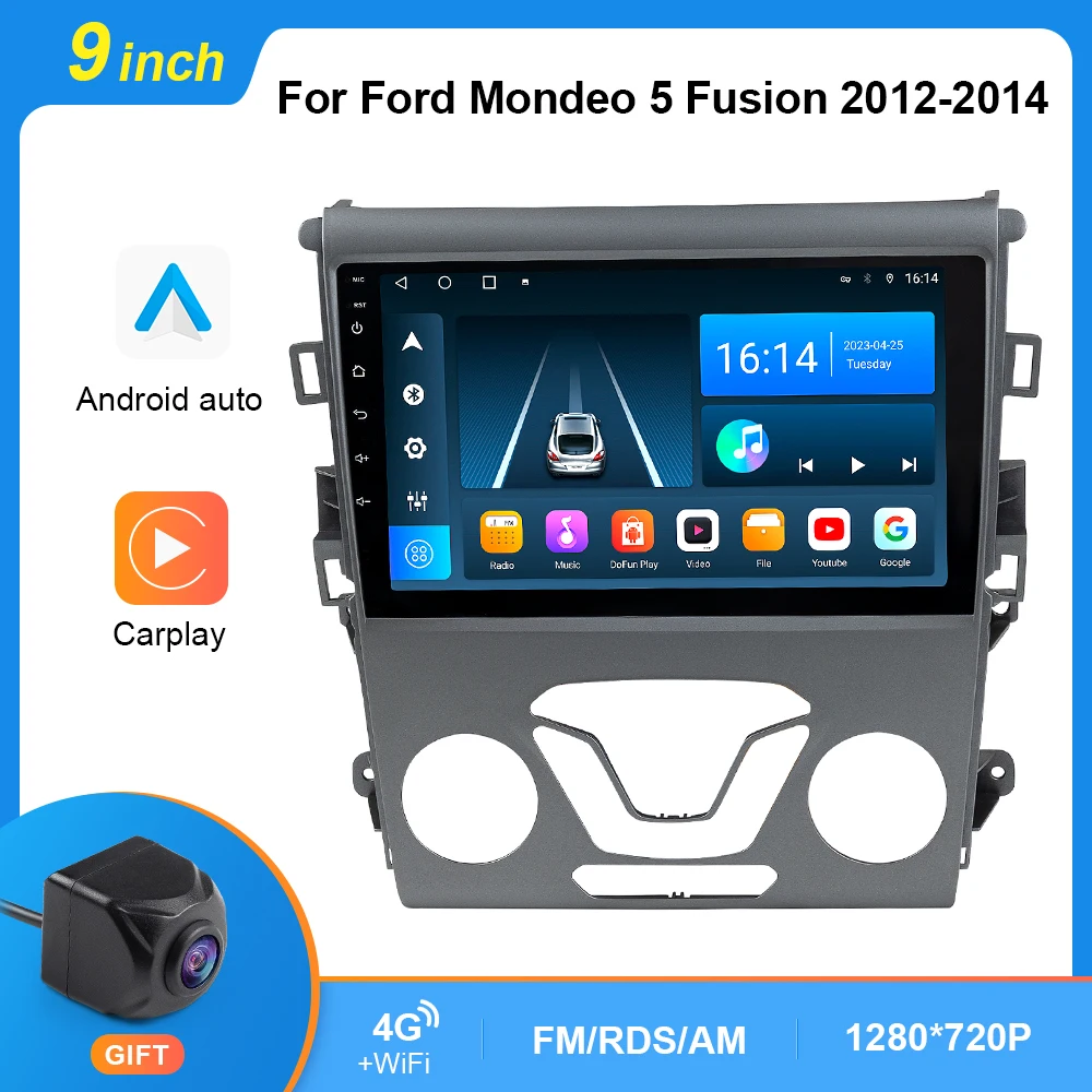 

8G 128G For Ford Fusion Mondeo 5 2012 2013 2014 Car Radio Multimedia Video Player Android Auto Carplay GPS Stereo 2Din DVD