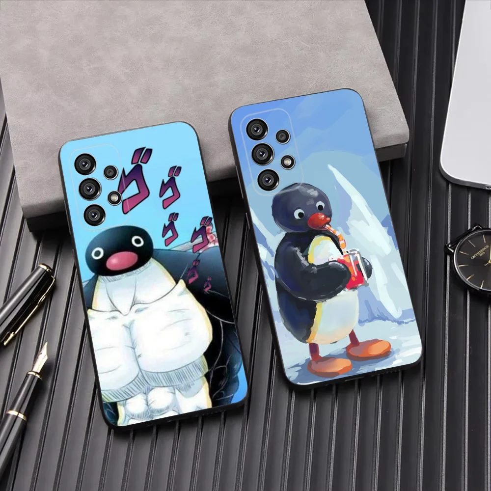 

Cartoon P-Pingu Phone Case For Samsung Galaxy A13,A21s,A22,A31,A32,A52,A53,A71,A80,A91 Soft Black Shell