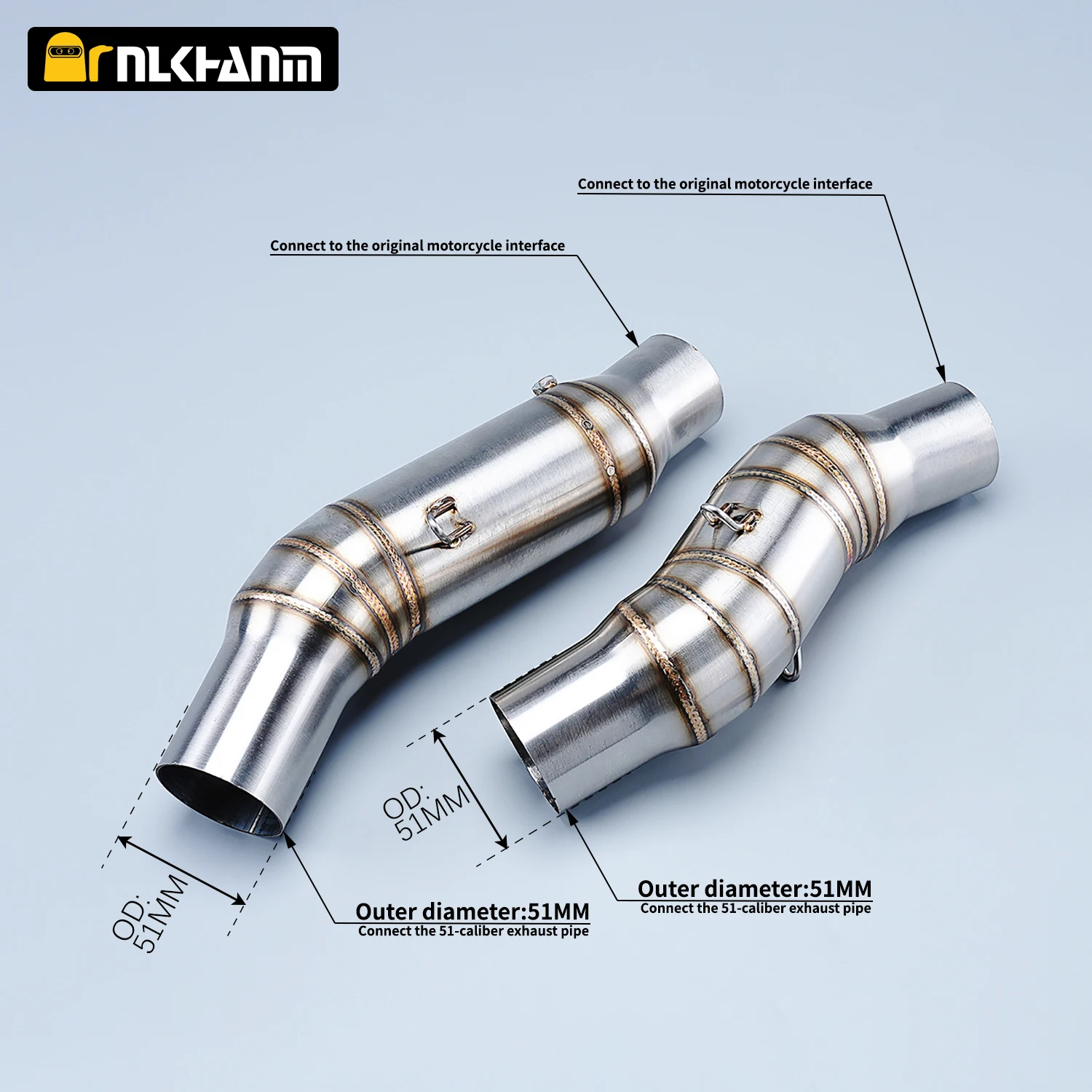 

Slip On For Z1000 Z1000SX 2010-2020 Motorcycle Exhaust Muffler Connection Middle Pipe 51mm Escape Moto Stainless