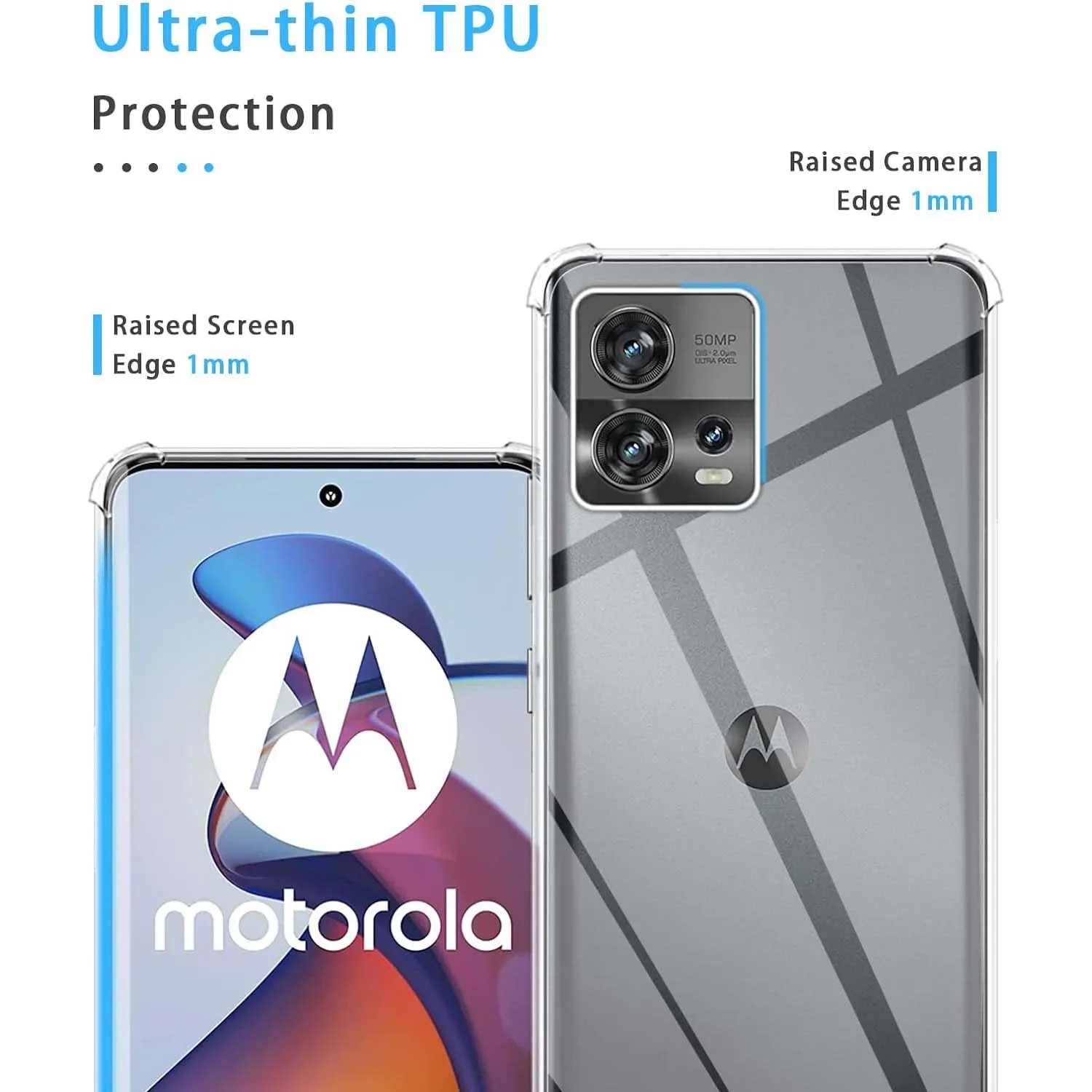 Luksusowe przezroczyste etui na telefon dla Motorola Edge 30 Fusion 30 Neo 40 Neo 5G, odporne na wstrząsy E13 E32 E22 E20 E30 E30 E30