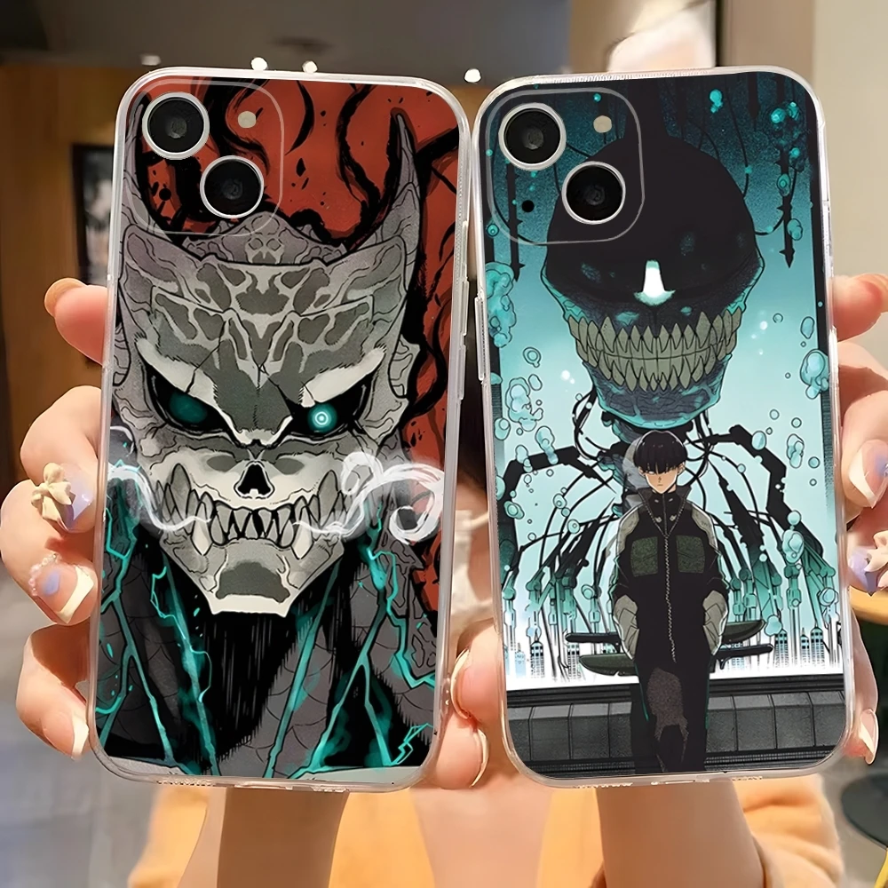 New hot anime Kaiju No.8 Phone Case for 15 Pro Max iphone 14 Pro Max 12 15 13 Pro 11 Xr X Xs 8 7 Plus Transparent Back Cover