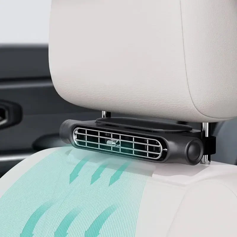 3 Speeds Adjustable New Car Seat Fan  USB Powered Car Headrest Cooling Air Fan  Air Cooling Fan for Front Rear Seat Passenger