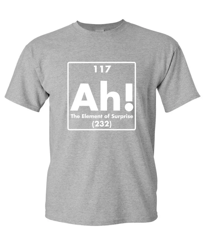 Ah The Element of Surprise | Mens Graphic T-Shirts Funny | Cool Graphic Tees Men Vintage | Novelty Sarcastic Funny T Shirt