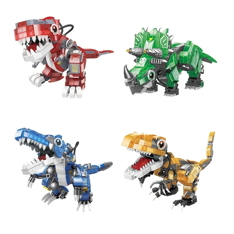 Get Your Luminous Mechanical Dinosaur Tyrannosaurus Rex Assembled Building Blocks Light Up Toy Ornaments Christmas Gifts