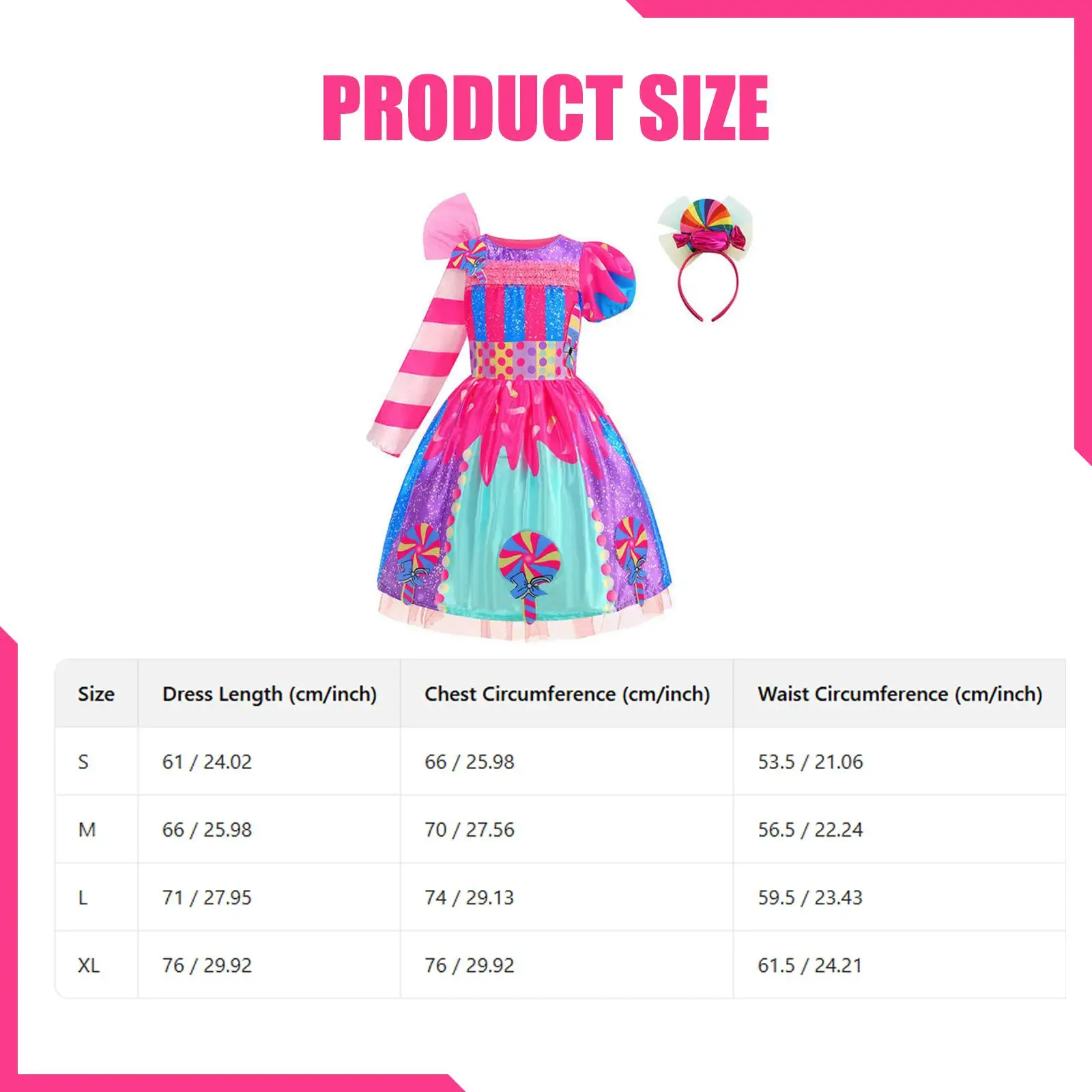 فستان كاندي بأكمام قصيرة وطويلة، فستان قوس قزح لحفلات لعب الأدوار #6