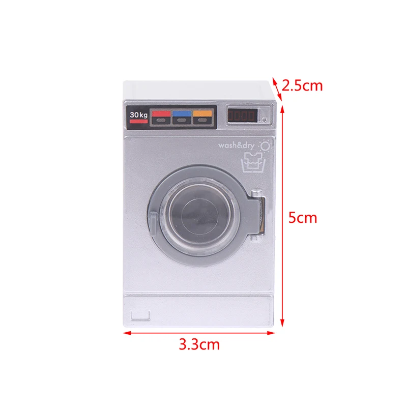 1:12 Dollhouse Miniatuur Wasmachine Drum Washer Huishoudapparaat Wasserij Model Poppenhuis Meubels Decor Speelgoed