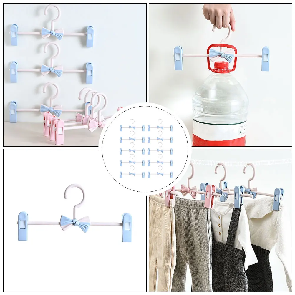 

10Pcs Sturdy Adjustable Jeans Hangers Non- Clip Hangers Skirt Hanger Household Must-Have