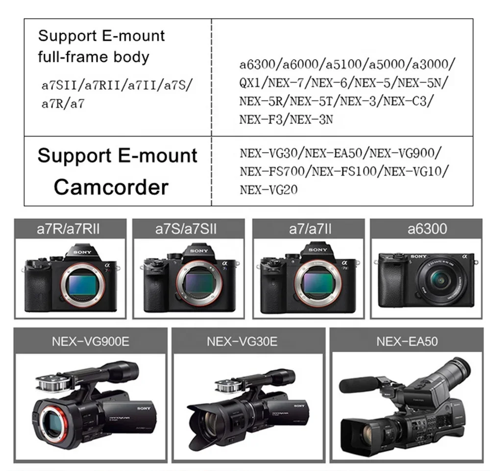 Viltrox EF-NEX IV محول عدسة التركيز التلقائي حلقة الإطار الكامل لعدسة EOS EF/EF-S إلى كاميرا E-mount A9II A7R A7IV A6500