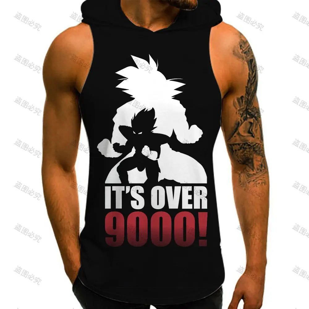 Gym Trend Vest With Hood Men Tank Top Oversized Dragon Ball Z Men's Clothes High Quality Sleeveless Shirts Essentials Tops New