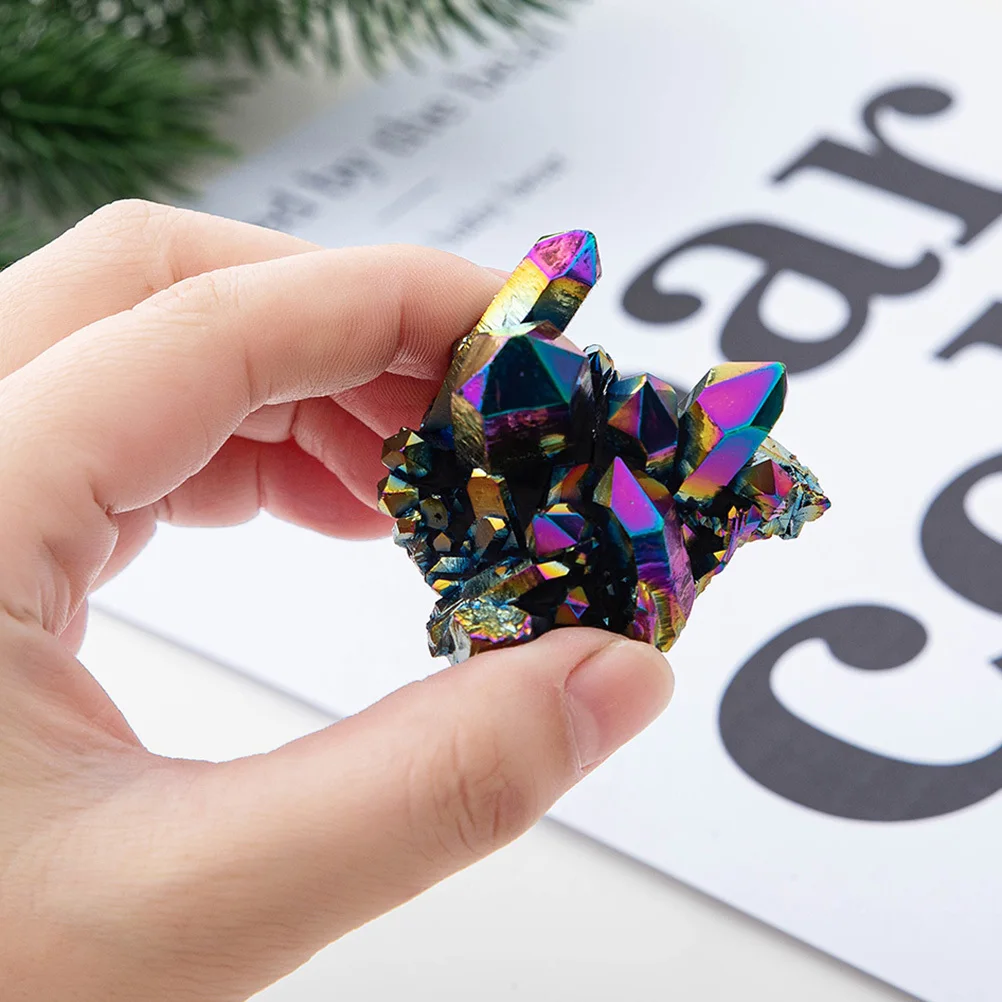 

2Pcs Natural Crystal Cluster for Fish Tank Decor and Home Ornament - DIY Craft Material, Gardening, Desktop, Saltwater Safe,