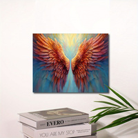 Angelic Wings Canvas Wall Art: Serene Art, Large 40cm x 15.7inch Canvas, Framed, Waterproof, Perfect for Living Room Home