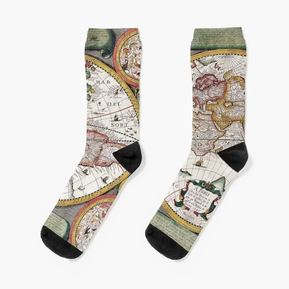 

Vintage Map Socks Climbing set anime golf Designer Man Socks Women's