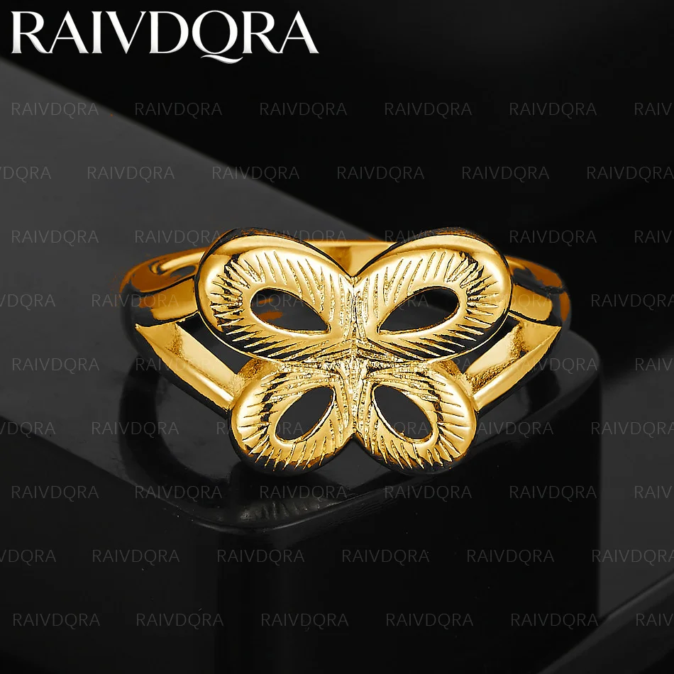 

18K Gold Plated Textured Butterfly Wedding Ring For Women Grace Jewelry Trend Fashionable Birthday Party Gifts