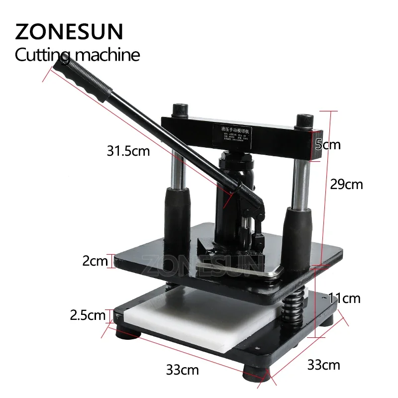 ZONESUN leather Hydraulic manual die cutting machine photo paper PVC/EVA sheet mold cutter cutting die for DIY papercraft