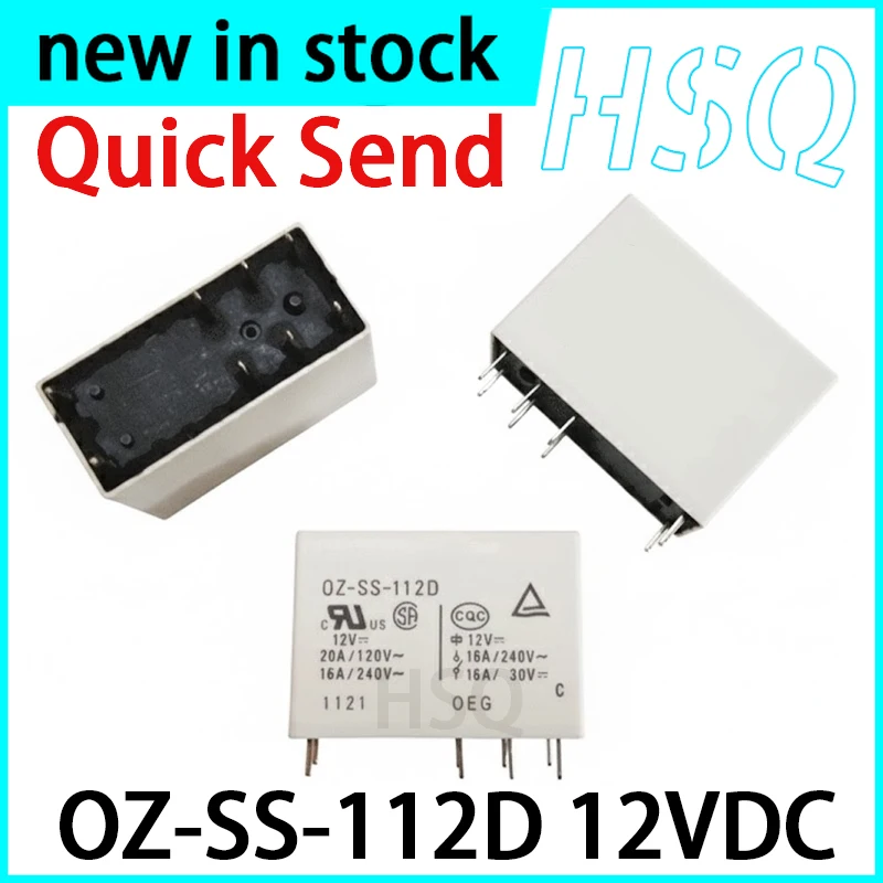 1PCS New OZ-SS-112D 12VDC 8-pin 16A 2 on/off Relay