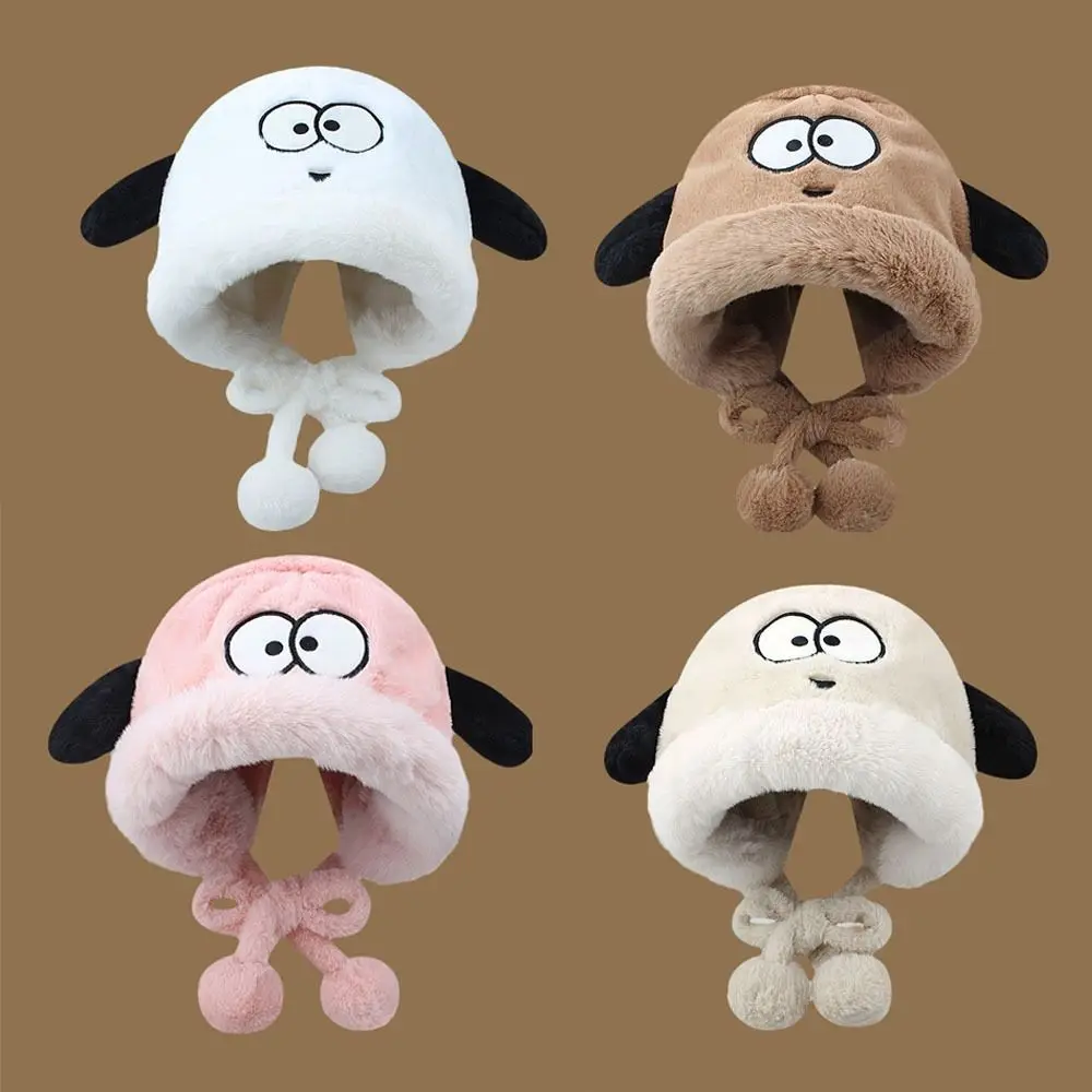 Fashion Cute Dog Ears Women Winter Cap Ear Protection Cold-proof Windproof Hat Fluffy Plush Warm Ear Cuf‎f Hat Outdoor