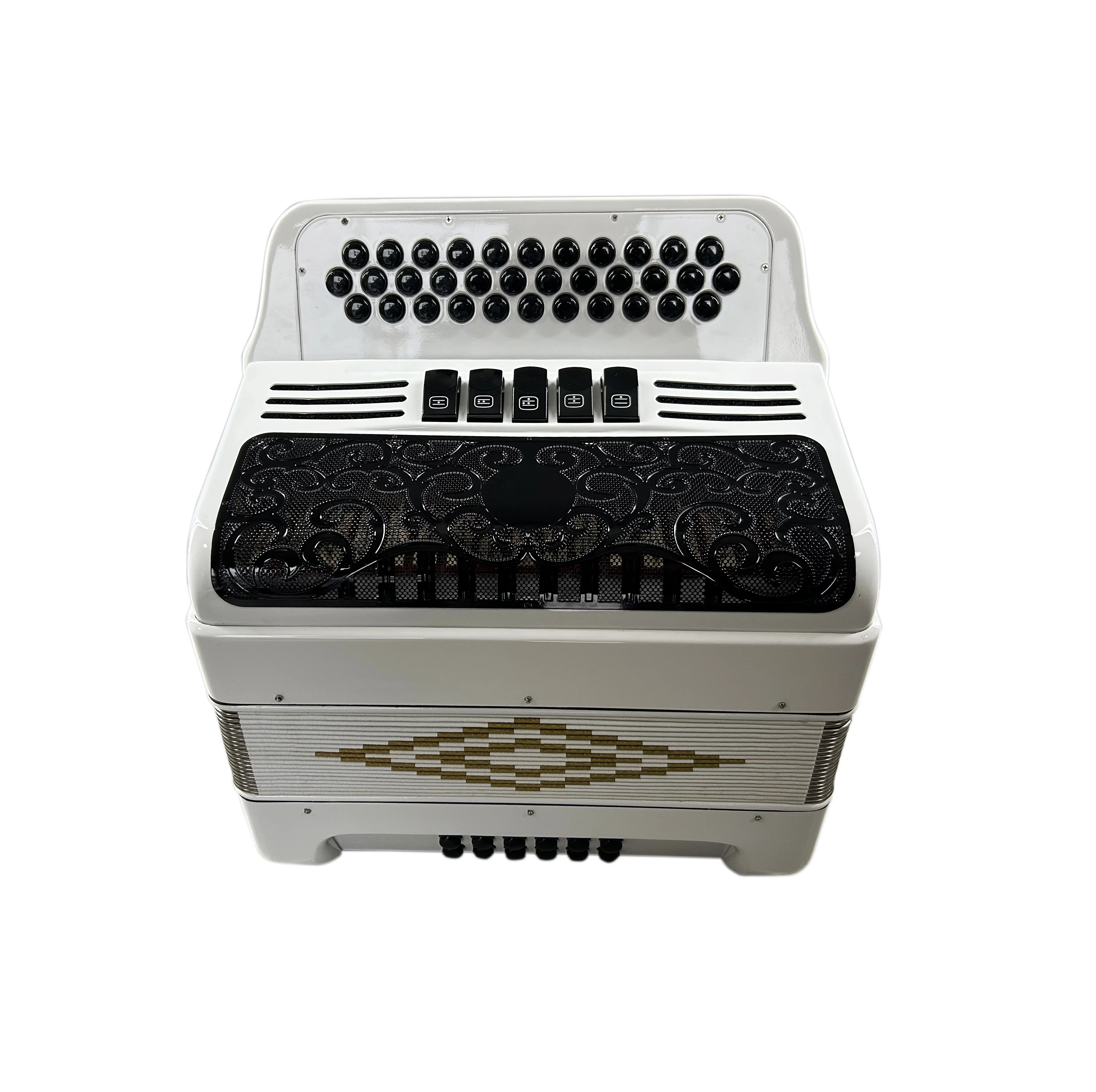 SEASOUND OEM 34 Buttons 12 Bass 5 Registers Bright White Accordion Black Grill Black Buttons Instrument Acordeon JB3412D