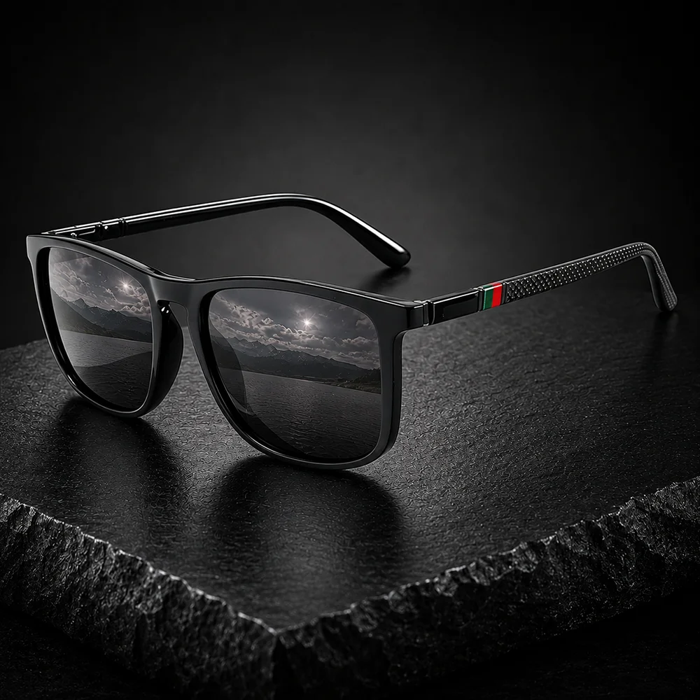 GFUIARA Herren Polarisierte Sonnenbrille UV400 Quadratisch Retro Fahr- und Angelbrille Outdoor-Sportbrille Leichte Modische Brillen für Männer – Detail 8