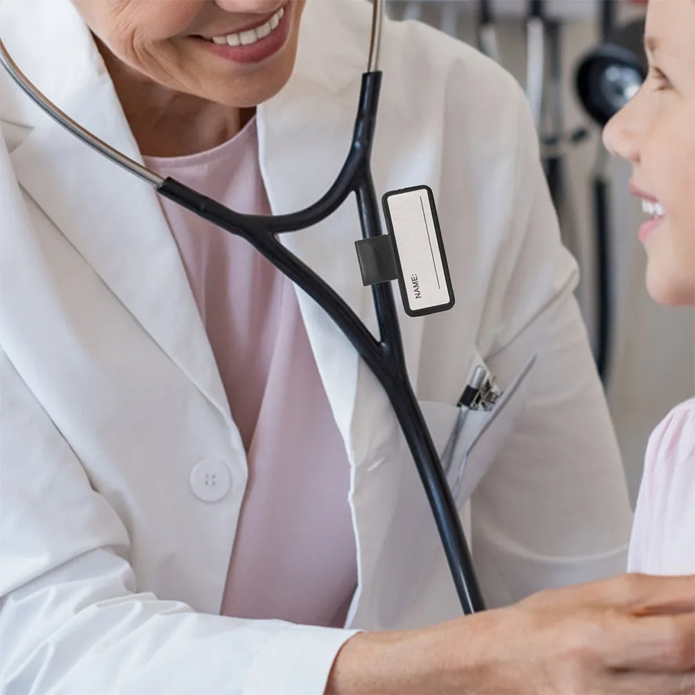 

4Pcs Stethoscope Accessories Name Tag Id Card Holder for Medical Workers Reusable Identification Clip Portable Convenient Use