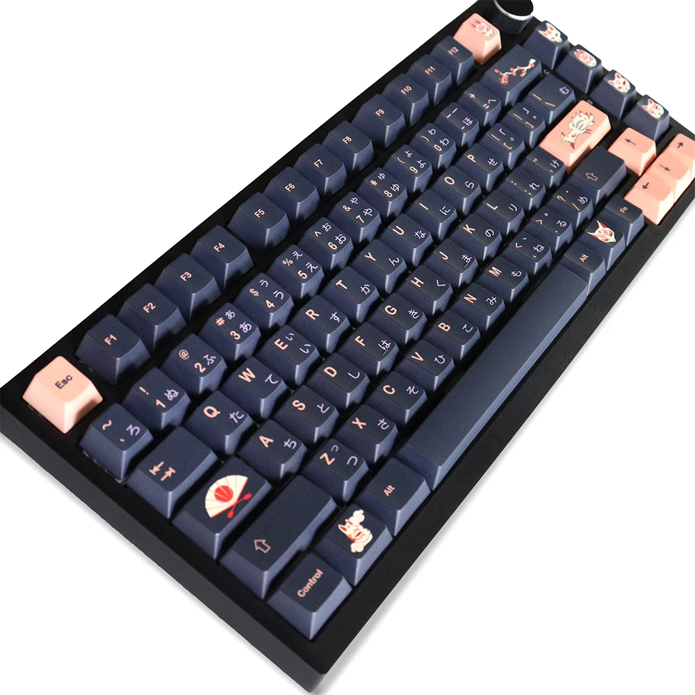 GMK CYL Kitsune Cherry Profile Keycaps PBT 130 Keys Five Side Dye-Sub Keycaps for 61/64/87/104/108 Mx Switch Mechanical Keyboard