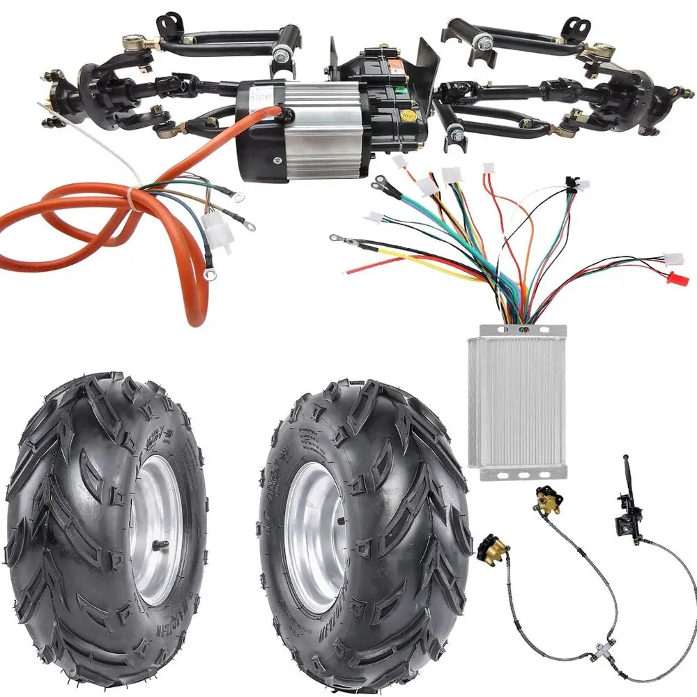 

TDPRO Go Kart Front Axle Kit Wheels 48V 1000W Differential Motor Electric ATV Go Cart