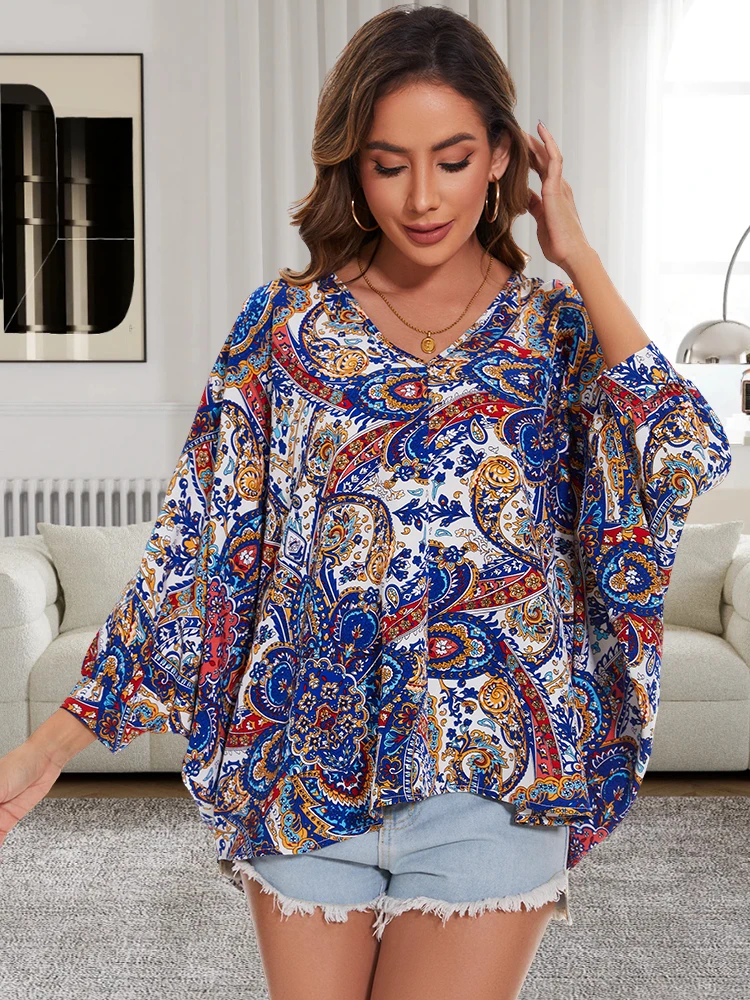 Chiffon Blouse Women Tops Shirt Fashion Casual Comfortable Printed Loose Floral Tops