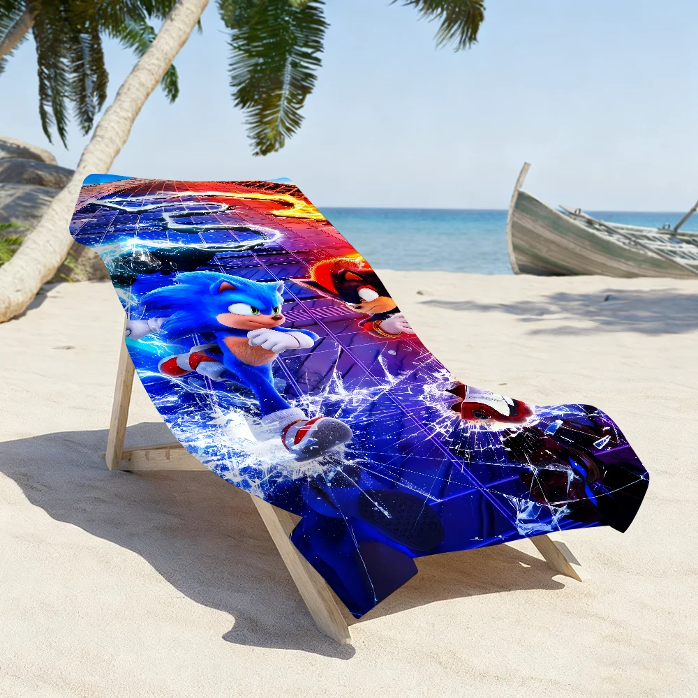Game Cool Towel Soft Pool Gift For Travel Gym Shower Camping Quick Dry Sports S-Sonic-S-The H-HedgehogS 3 Large Beach Towels