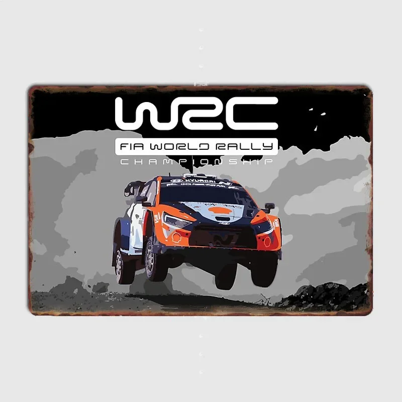 Thierry Neuville WRC Champion Jump Safari Rally Auto i20 Metallschild Home Retro Poster Home Vintage Dekoration Zimmer Wanddekoration