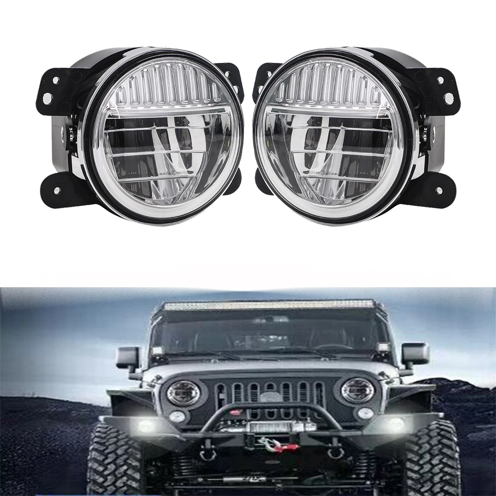 

4 Inch Fog Lights 40W Front Driving Light for Jeep Wrangler JK 2007-2017 LANTSUN J343