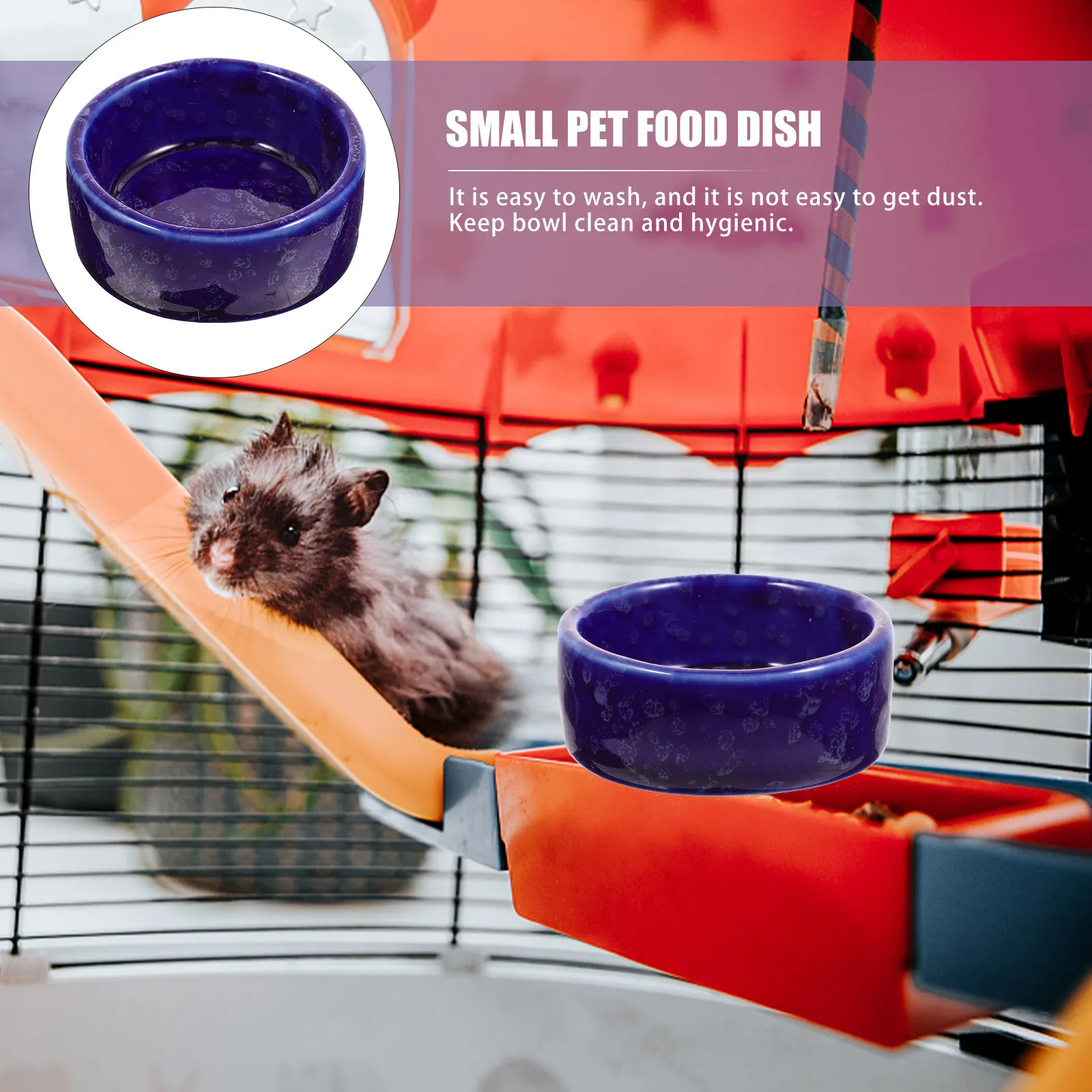 

Набор из 2 керамических мисок для корма для хомяков, миска для корма для мелких животных, миска для кормления морских свинок, износостойкий, моющийся, для домашнего использования