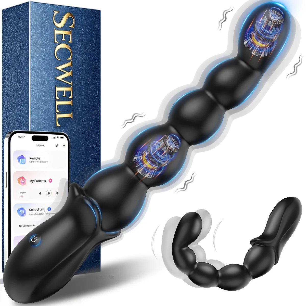 10 Vibrating Anal Bead Prostate Massager APP Control Butt Plug Adult Sex Toy for Male Beginners and Female Partners