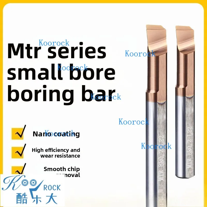 Tungsten Steel Small Bore Boring Bar MTR Boring Tool for Mini Inner Holes, Small Hole Grooving Cutter CNC Boring 1-9mm