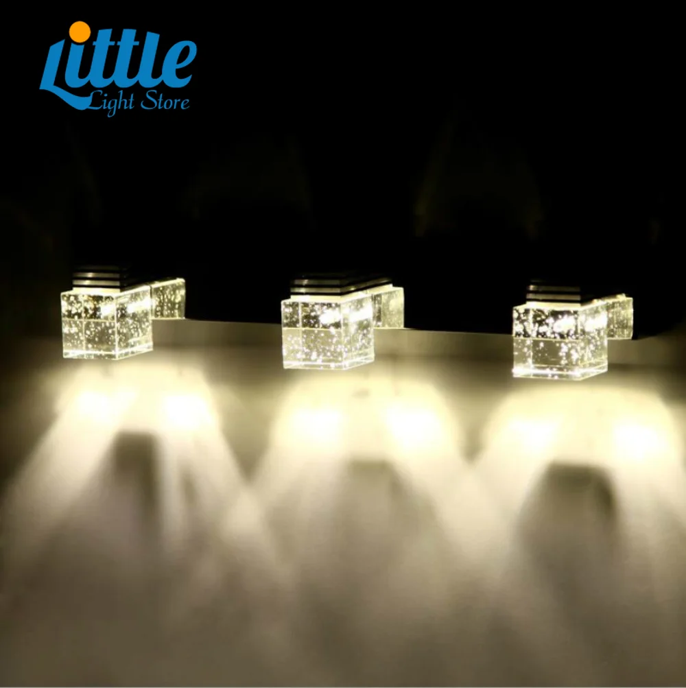 

LED Wall Light Bathroom Wall Lamp High Power LED Crystal Cube Mirror Front Long Length Wall Sconce Showroom Cabinet Washroom