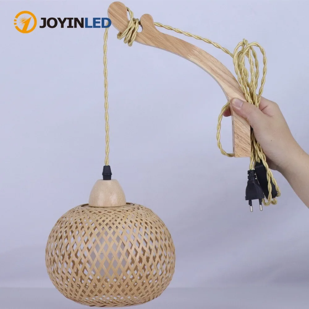 

JOYINLED люстры из натурального ротанга, плетеные E27, бамбуковые декоративные абажуры для комнаты, настенные светильники, бамбуковые фонари, настенные светильники