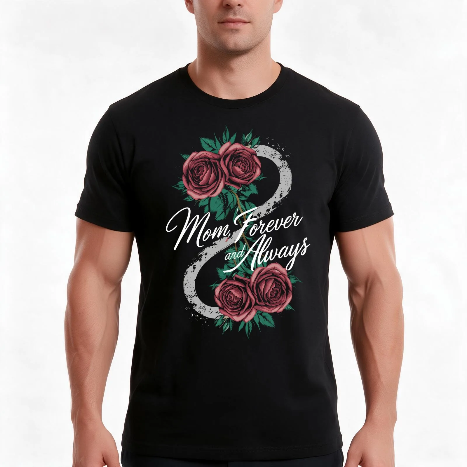 Mothers Day Gift Mom Forever And Always Funny Mom Gift T-Shirt, Summer Casual Cotton Tee, Oversized Streetwear Tops, 100% Cotton