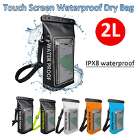 Waterproof PVC Dry Bag 2L Touch Screen Waterproof Bags For Trekking Rafting Shoulder Outdoor Beach Sport Travel Crossbody Bags