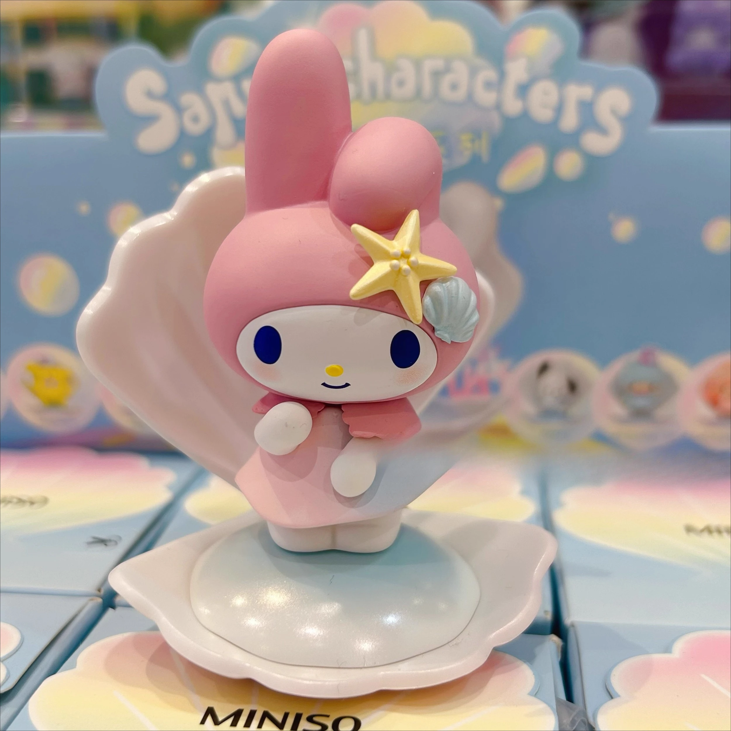Rodzina Sanrio, gadżety z motywem niebieskiego morza, figurki w niespodziance, Kulomi, pieski Cynamon, Mero, pieski Tipaca, urocze ozdoby na biurko