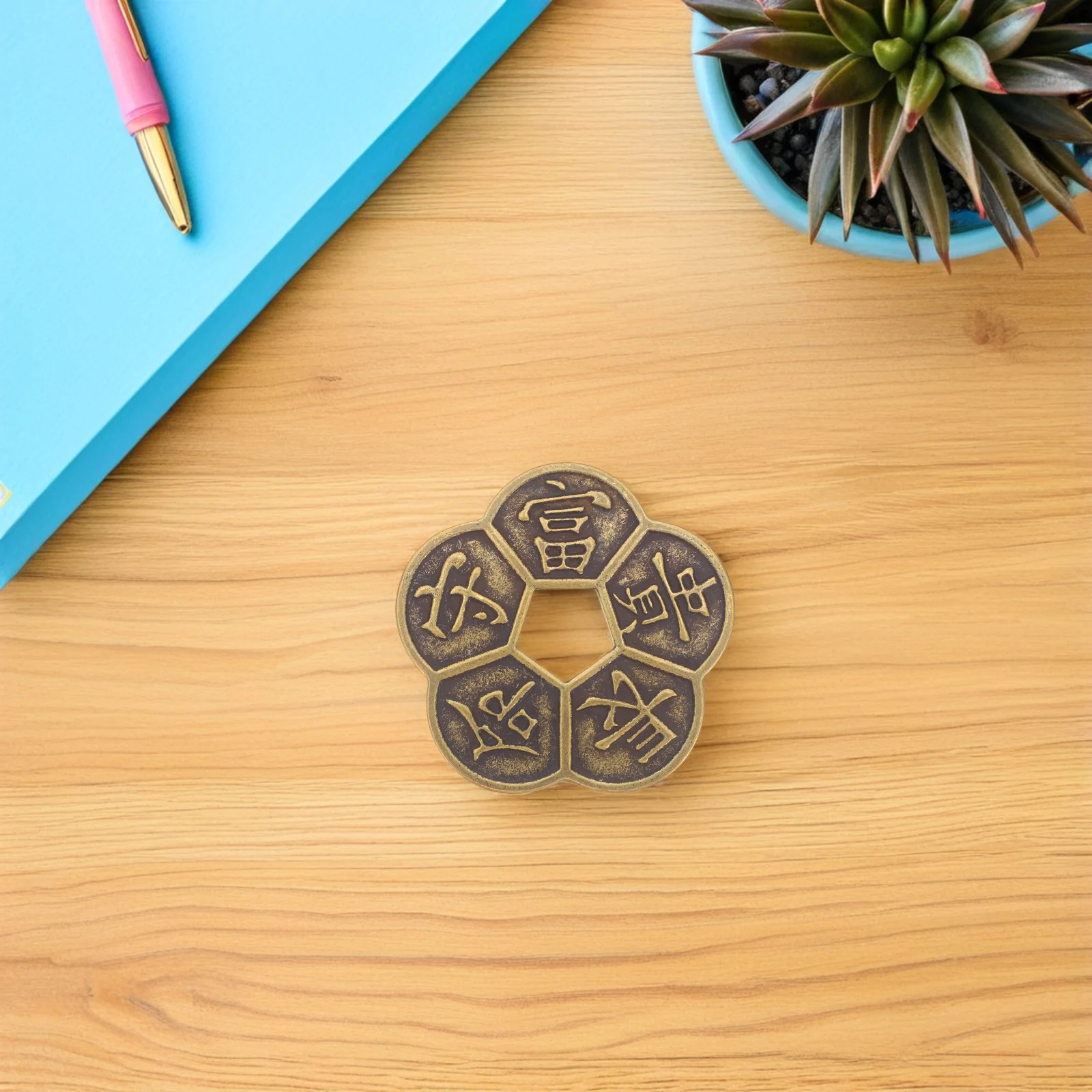 عملة العرافة الصينية عملة نحاسية محظوظة لعرض المجموعة مصنوعة يدويًا متعددة الوظائف عملات زخرفية حرفية #4