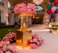 

4pcs/set)Rectangle stand only)Wedding Bridal Shower Decorations mirror Floral Frame Gold Metal Backdrop Arch Stand qq096