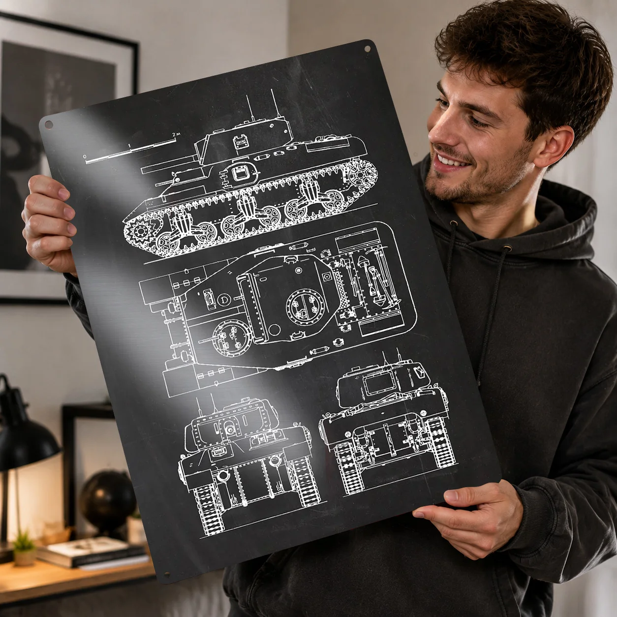 Ram II Cruiser Tank Metal Poster Perfect Gift for Fans Lovers Customized Wall Art Metal Sign for Decoration Room Vintage Decor
