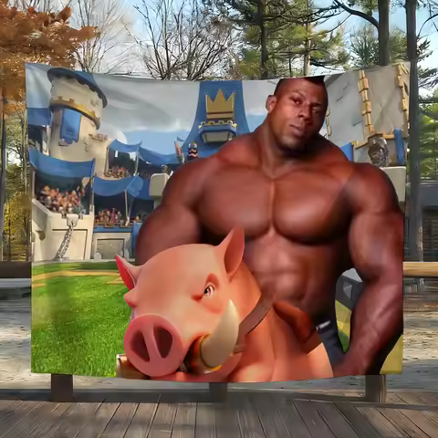 Funny Pig Knight flag Suitable For Party Club Outdoor Interior Wall Decoration Banner Fans Gift