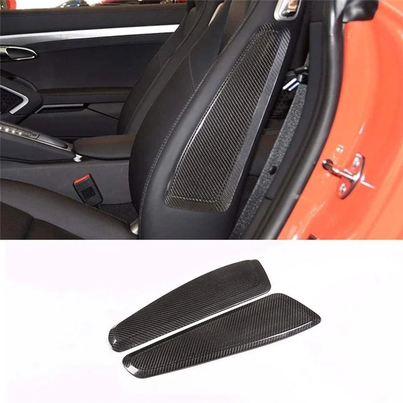 For 911 718 2015-2020 Dry Carbon Fiber Seat Side Panel Cover Trim Sticker Decoration Car Accessories