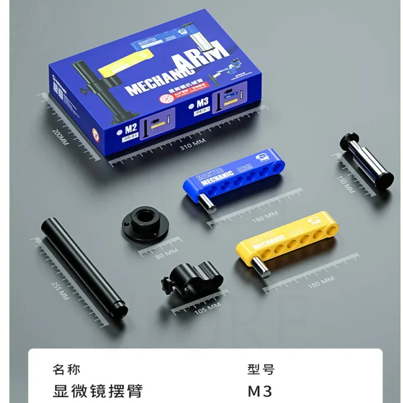 MECHANIC M3 M2 Microscope Swing Arm 360 ° Movable Universal Metal Bracket Aluminum Alloy Telescopic Folding Column Bracket