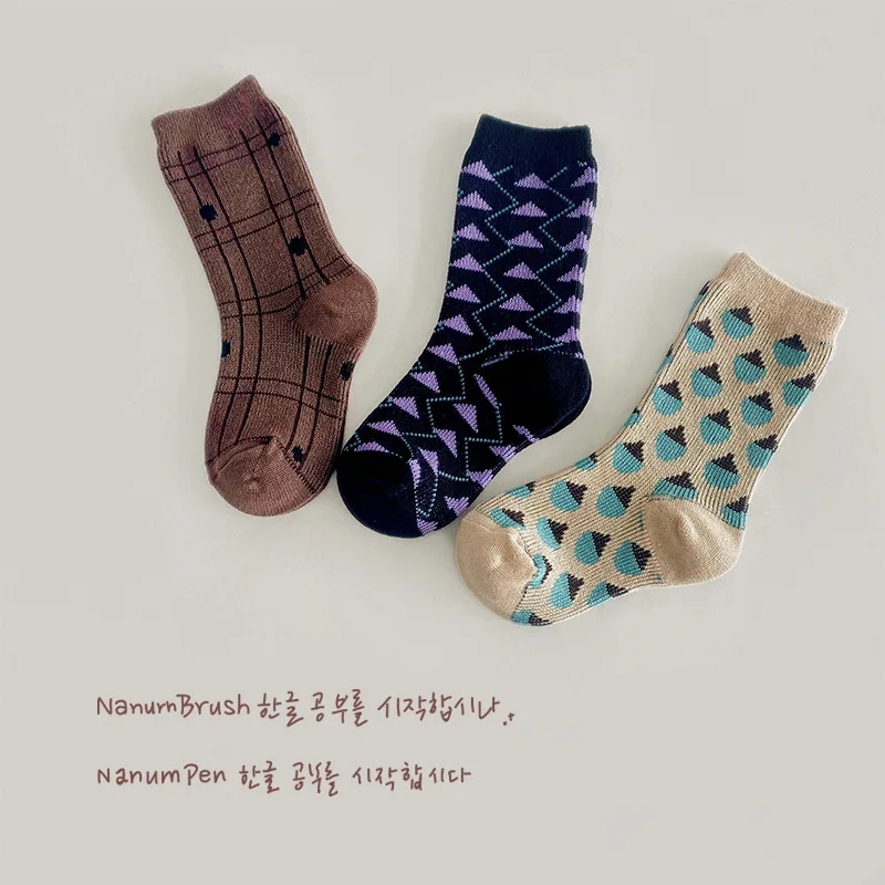 

Baby Autumn Winter Socks Trend Double Cotton Socks Girls Boys Kids Mid Calf Length Warm Socks