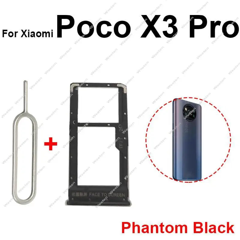 Sim Card Tray For Xiaomi POCO X3 X3 NFC X3Pro SIM Card SD Memory Card Reader Holder Slot Adapter Socket Replacement Repair Parts