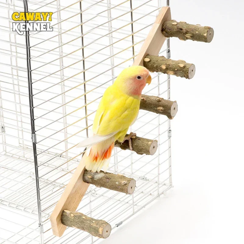 4/6 Steps Wood Ladder Pet Interactive Bird Parrot Toy Ladder for Hamster Cage Funny Grinding Stick Climbing Toy Bird Accessories