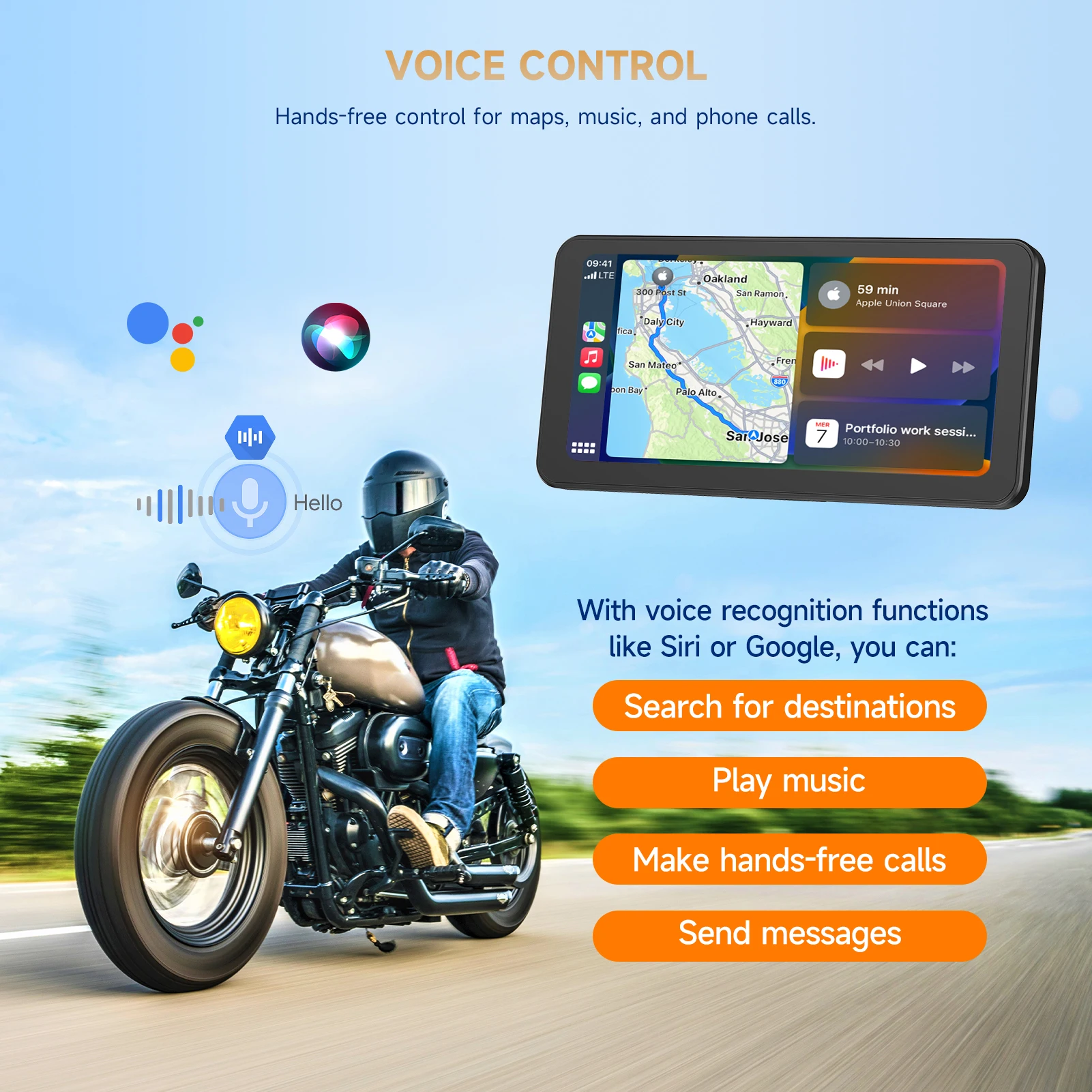 6.25 palec přenosné mototorcycle bezdrátový jablko carplay/android auto GPS navigátor dotek obrazovka